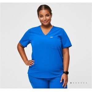 Figs royal blue Catarina one pocket scrub top